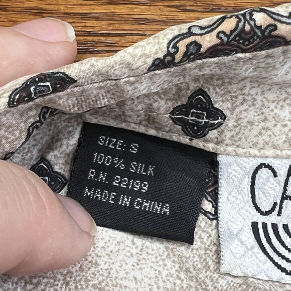 Vintage Cambio Italia Men’s 100% Silk Artwork Short Sleeve Button Up Shirt Sz S - Picture 4 of 8